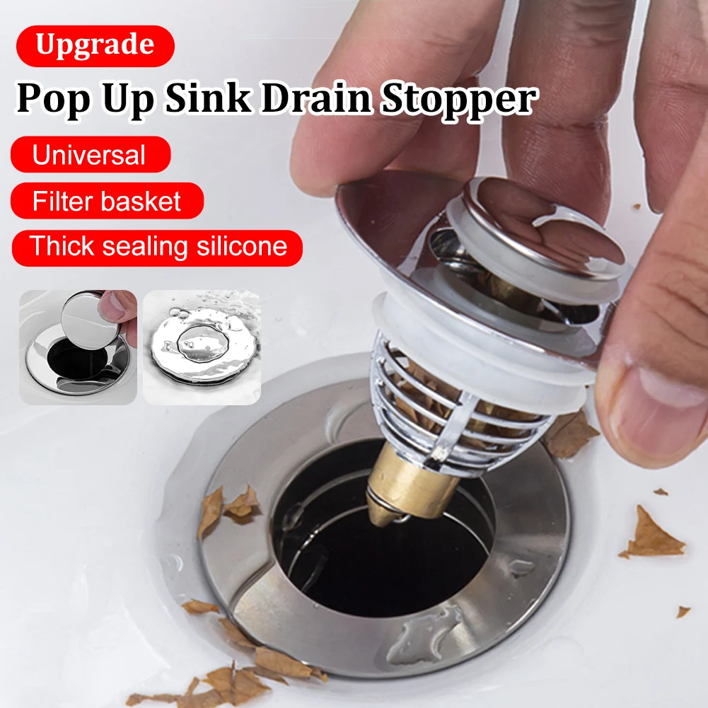 Bathroom Stainless Steel Popup Bounce Core Basin Drain Filter Hair Catcher Sink Strainer Bathtub Stopper Bath Plug Bathroom Tool
Bathroom Stainless Steel Popup Bounce Core Basin Drain Filter Hair Catcher Sink Strainer Bathtub Stopper Bath Plug Bathroom Tool