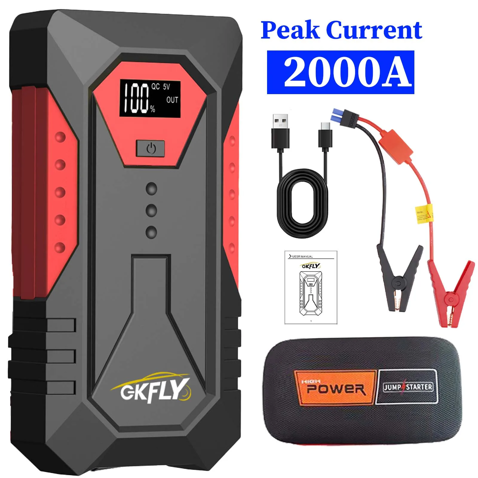 GKFLY 12 В портативный автомобильный стартер 800A/2000A автоматический усилитель аккумулятора зарядное устройство автомобильный аварийный усилитель Power Bank пусковое устройство
GKFLY 12 В портативный автомобильный стартер 800A/2000A автоматический усилитель аккумулятора зарядное устройство автомобильный аварийный усилитель Power Bank пусковое устройство