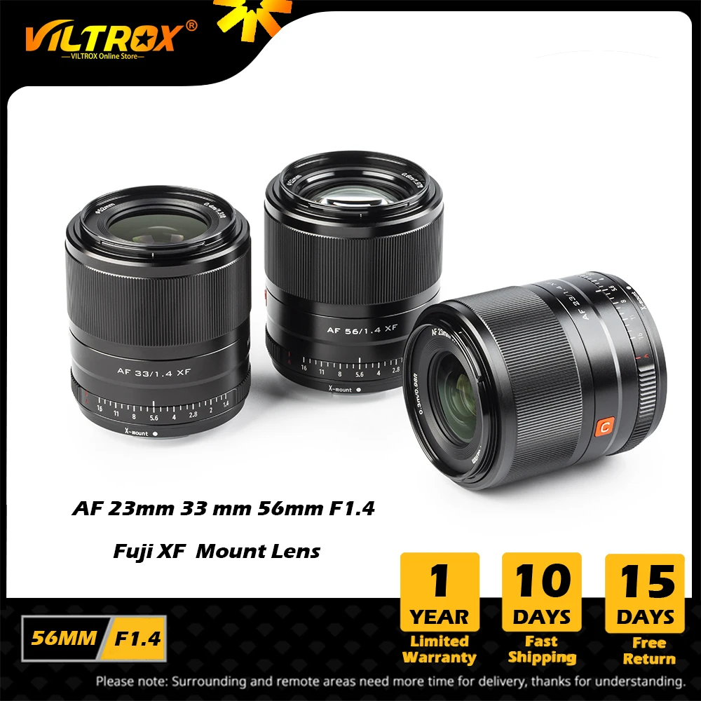 

Viltrox 13mm 23mm 33mm 56mm F1.4 AF Fuji Lens Auto Focus Large Aperture APS-C Lens for Fujifilm X Mount X-T4 X-T20 X-T30 Camera