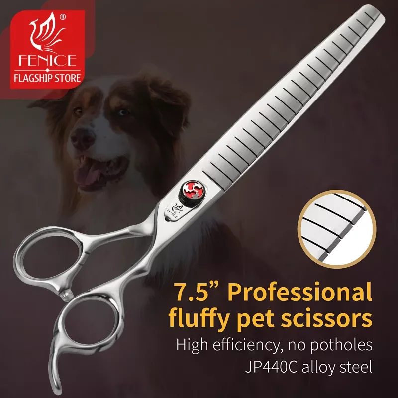 

Профессиональные ножницы Fenice JP440C для стрижки домашних животных, 7,5 дюйма, ножницы для груминга собак, процент филировки 80%