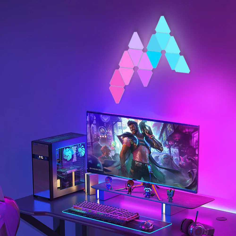 Creative Decoration Wall Lamps USB LED Night Light WIFI Bluetooth Triangle Lamps Quantum Atmosphere for Game Bedroom 5V
Creative Decoration Wall Lamps USB LED Night Light WIFI Bluetooth Triangle Lamps Quantum Atmosphere for Game Bedroom 5V