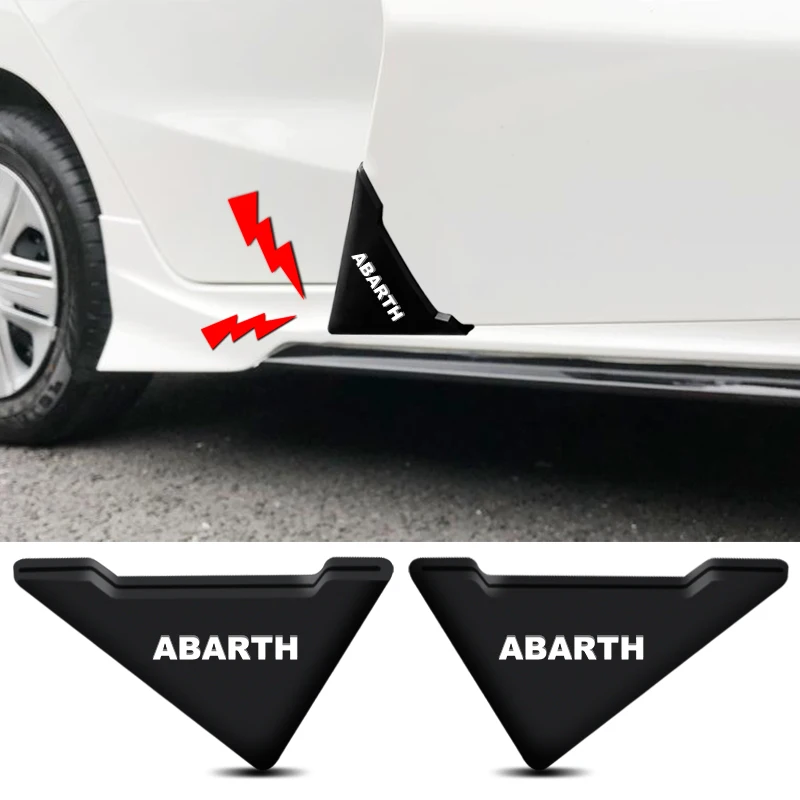 

2Pcs Car Door Guard Edge Corner Stickers Silicone Anti-Collision Protector For Abarth Fiat 500 595 695 Punto 124 Spider Panda TC