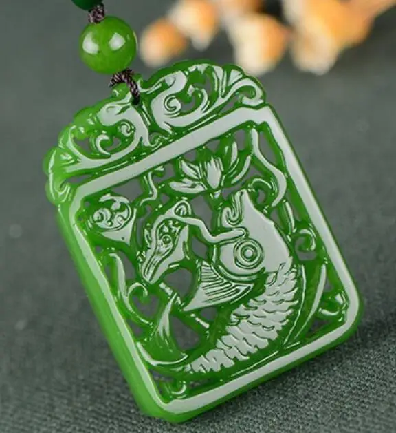 100% Natural jade fish Pendant Green Lucky Amulet Jasper Gemstone Hand engraving Amulet Jewelry Fashion Amulet Men Women Gifts
100% Natural jade fish Pendant Green Lucky Amulet Jasper Gemstone Hand engraving Amulet Jewelry Fashion Amulet Men Women Gifts