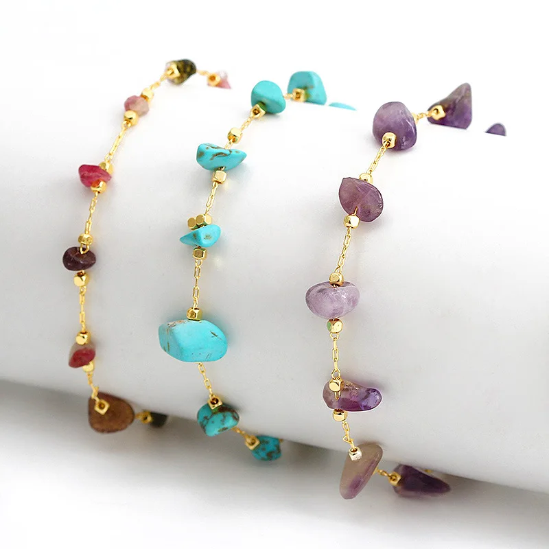 Summer Bohemia Natural Stone Anklet For Women Beach Classic Purple Gravel Stainless Steel Bracelet Jewelry Waterproof Gift
Summer Bohemia Natural Stone Anklet For Women Beach Classic Purple Gravel Stainless Steel Bracelet Jewelry Waterproof Gift