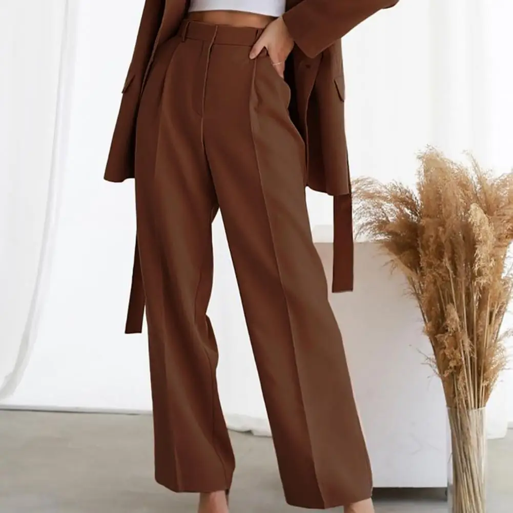 Women Pants Loose Pleated Draped Solid Color Wide Leg High Waist Business Suit Pants OL Clothes pantalones de mujer 
Women Pants Loose Pleated Draped Solid Color Wide Leg High Waist Business Suit Pants OL Clothes pantalones de mujer