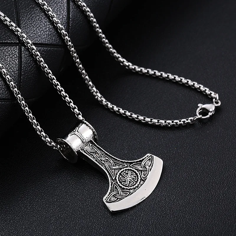 Fashion Vintage Stainless Steel Amulet Pendant Necklace Axe Pendant Legendary Viking Rune Pendant Viking Nordic Amulet Jewelry
Fashion Vintage Stainless Steel Amulet Pendant Necklace Axe Pendant Legendary Viking Rune Pendant Viking Nordic Amulet Jewelry