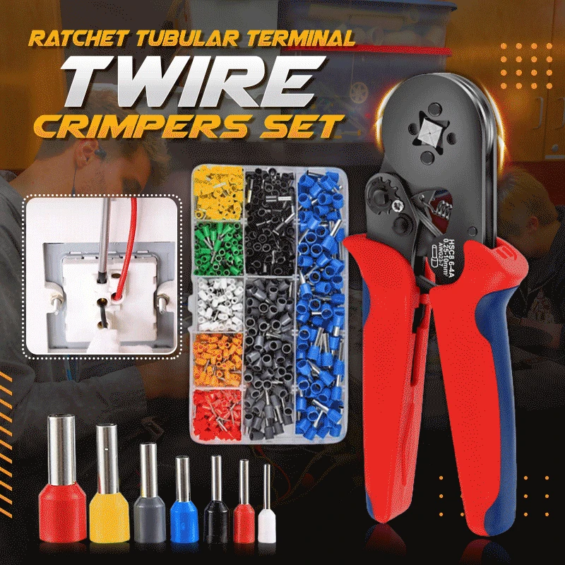 

800 Pieces Crimping Terminal Set 6-4A 0.25-10mm²/6-6A 0.25-6mm² Mini Electrical Pliers Self-Adjusting Wire Crimping Tool Kit