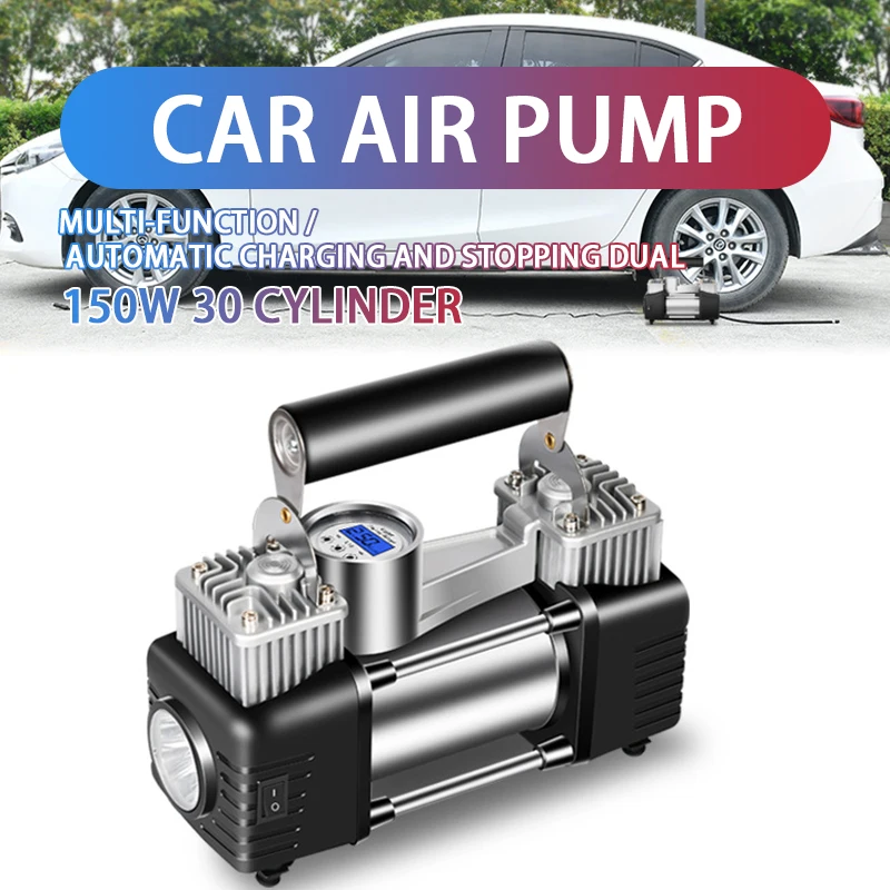 Portable 12V Car Air Pump Inflator Air Compressor Tire Inflator 150psi Automatic Charging Stopping Dual Cylinder High Pressure
Portable 12V Car Air Pump Inflator Air Compressor Tire Inflator 150psi Automatic Charging Stopping Dual Cylinder High Pressure