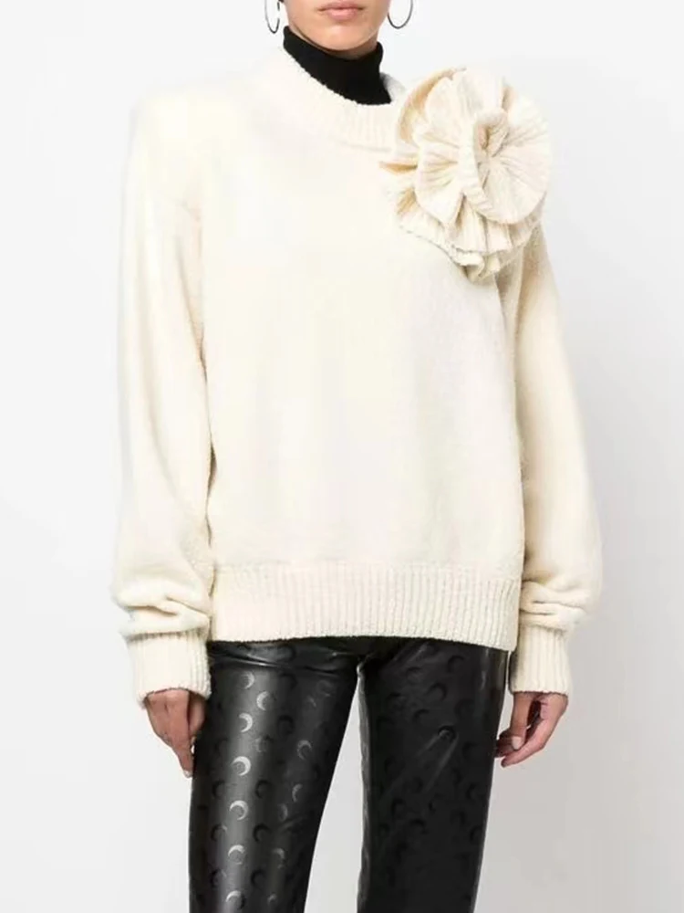 Designer can detachable flower embellished round neck sweater jacket women's new fall fashion versatile knit sweater pullover
Designer can detachable flower embellished round neck sweater jacket women's new fall fashion versatile knit sweater pullover