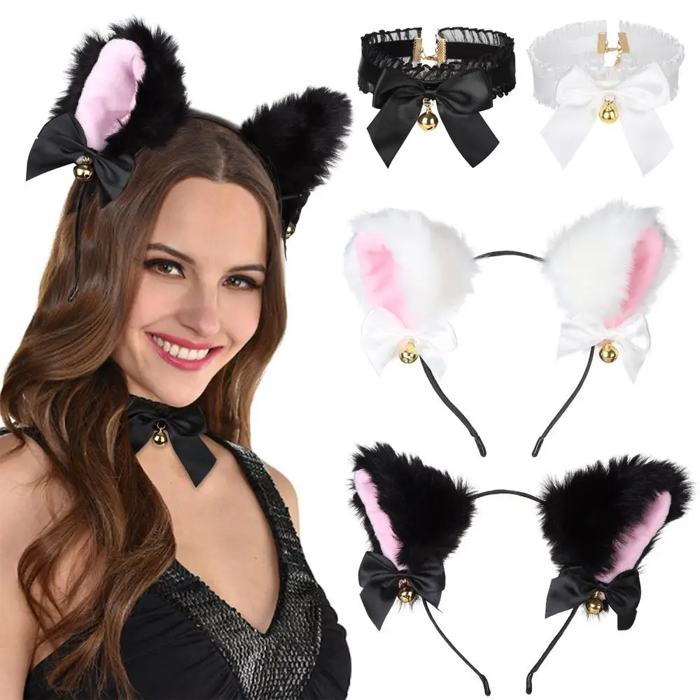 Women Girls With Bells For Costume Party Plush Furry Cosplay Headwear Fancy Dress Hairband Necklace Cat Ear Headband
Women Girls With Bells For Costume Party Plush Furry Cosplay Headwear Fancy Dress Hairband Necklace Cat Ear Headband