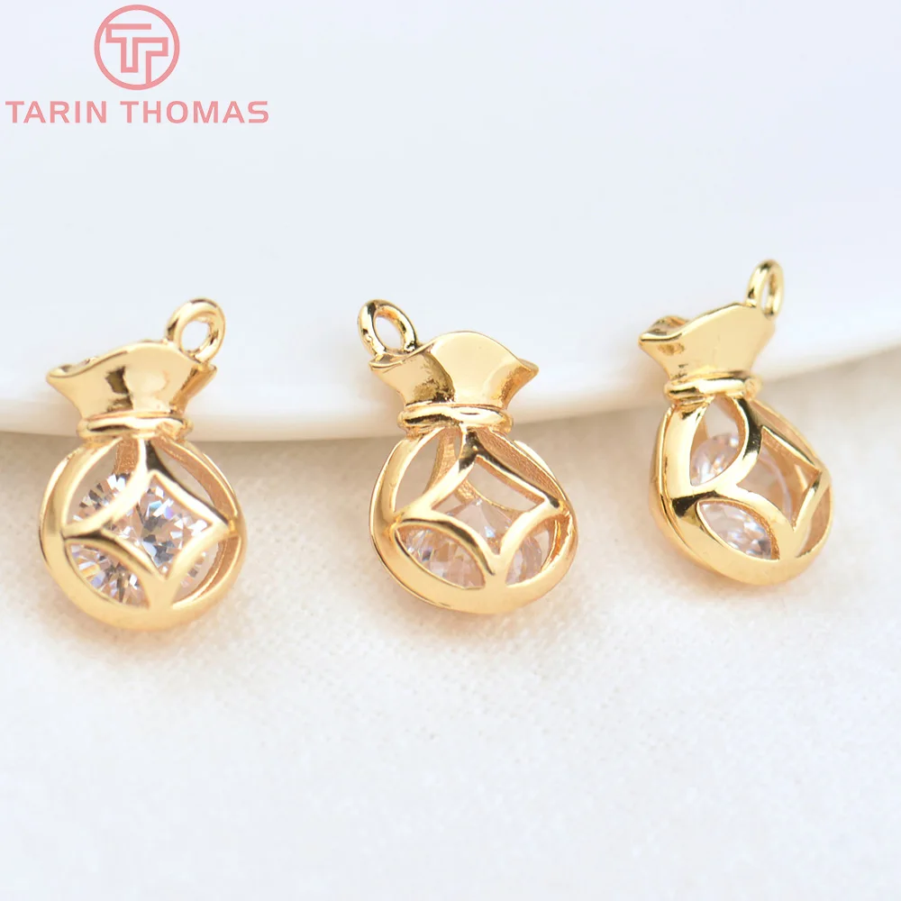 (4533)6PCS 7.5x10MM Hole 1MM 24K Gold Color Brass with Zircon Money Bag Pendants High Quality Diy Jewelry Findings Accessories
(4533)6PCS 7.5x10MM Hole 1MM 24K Gold Color Brass with Zircon Money Bag Pendants High Quality Diy Jewelry Findings Accessories