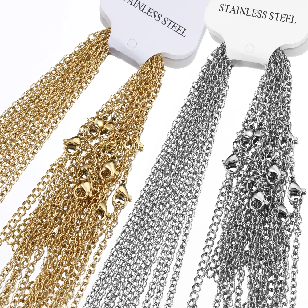 10pcs 5pcs Stainless Steel Chain O Shape Necklace Chains for DIY Jewelry Making Charms Pendants Chain with Lobster Clasps
10pcs 5pcs Stainless Steel Chain O Shape Necklace Chains for DIY Jewelry Making Charms Pendants Chain with Lobster Clasps