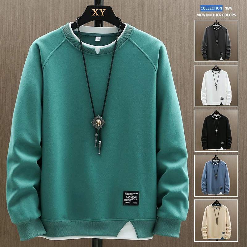 Mens Casual Sweatshirts Harajuku Solid Color 2021 New Fashion Male Fake Two Pieces O-Neck Sweatshirt Hoodies Hip Hop Streetwear
Mens Casual Sweatshirts Harajuku Solid Color 2021 New Fashion Male Fake Two Pieces O-Neck Sweatshirt Hoodies Hip Hop Streetwear