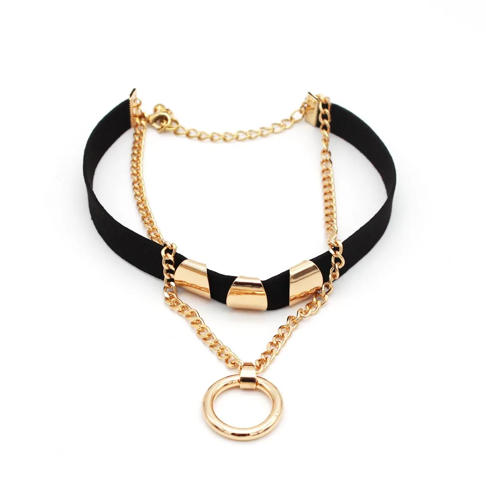 2022 New Golden Color Round Pendant Black Rope Cord Necklace for Women Short Leather Choker Collar Gift Jewelry
2022 New Golden Color Round Pendant Black Rope Cord Necklace for Women Short Leather Choker Collar Gift Jewelry