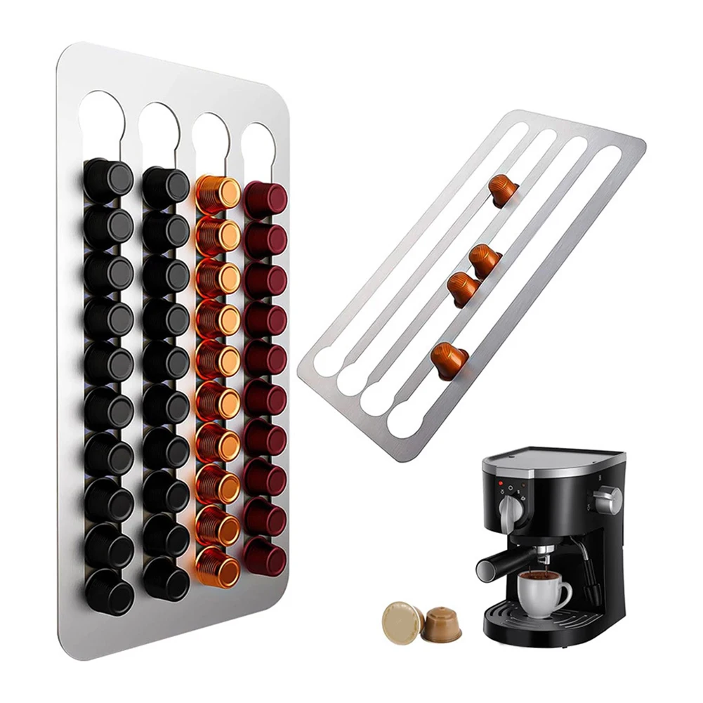 Coffee Capsule Holder For Nespresso 41*22cm Stainless Steel Wall Mounted Coffee Capsule Organizer Kitchen Accessories
Coffee Capsule Holder For Nespresso 41*22cm Stainless Steel Wall Mounted Coffee Capsule Organizer Kitchen Accessories