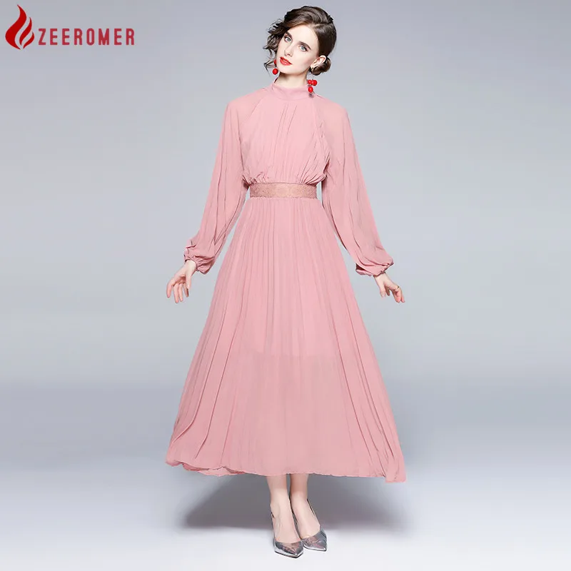 2022 Autumn Fashion Runway Pleated Midi Dress High Quality Women Stand Neck Lantern Sleeve Party Robe Vintage Chiffon Vestidos
2022 Autumn Fashion Runway Pleated Midi Dress High Quality Women Stand Neck Lantern Sleeve Party Robe Vintage Chiffon Vestidos