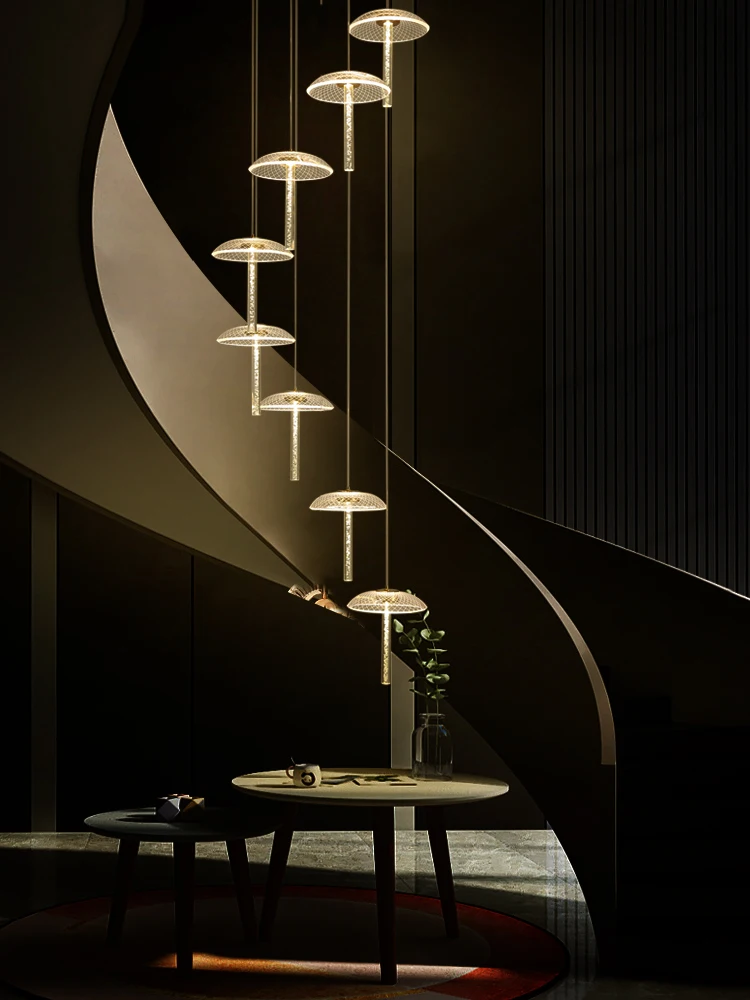 Staircase Long Chandelier Duplex Building Villa Loft Apartment Mushroom Lamp Light Luxury Creative Personality Art Lamps
Staircase Long Chandelier Duplex Building Villa Loft Apartment Mushroom Lamp Light Luxury Creative Personality Art Lamps