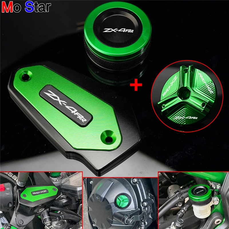 ZX4RR Accessories Motorcycle Rear Front Brake Fluid Covers and Oil Filler Cap Protection For KAWASAKI ZX-4RR ZX 4 RR 2017-2023
ZX4RR Accessories Motorcycle Rear Front Brake Fluid Covers and Oil Filler Cap Protection For KAWASAKI ZX-4RR ZX 4 RR 2017-2023