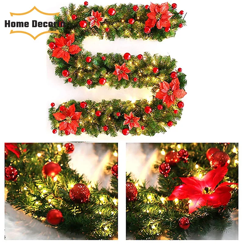 2.7M Christmas Decorations LED Light Rattan Wreath Luxury Xmas Decor Garland Rattan with Lights Xmas Party Home Door New Year
2.7M Christmas Decorations LED Light Rattan Wreath Luxury Xmas Decor Garland Rattan with Lights Xmas Party Home Door New Year
