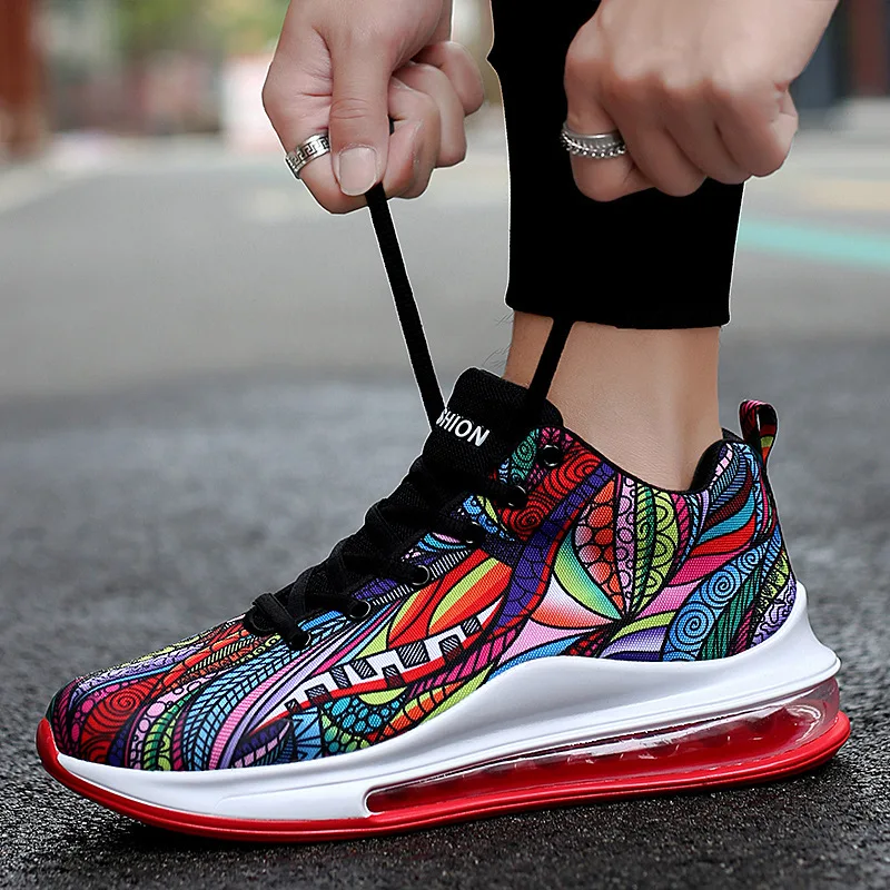 

Women Platform Sneakers Breathable 2021 Fashion Casual Lover Graffiti Totem Ankle walking Outdoor Shoes Tenis Feminino 46