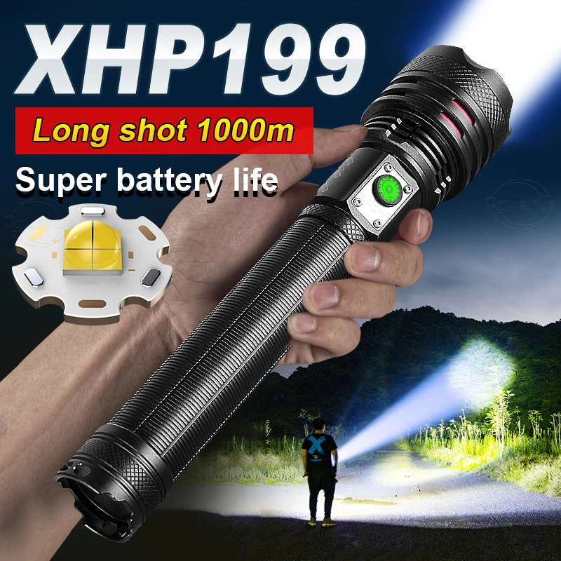 Super XHP199 High Power Led Flashlight 18650 Usb Rechargeable Led Torch Light XHP90.3 Powerful Flashlight Outdoor Tactical Lamps
Super XHP199 High Power Led Flashlight 18650 Usb Rechargeable Led Torch Light XHP90.3 Powerful Flashlight Outdoor Tactical Lamps