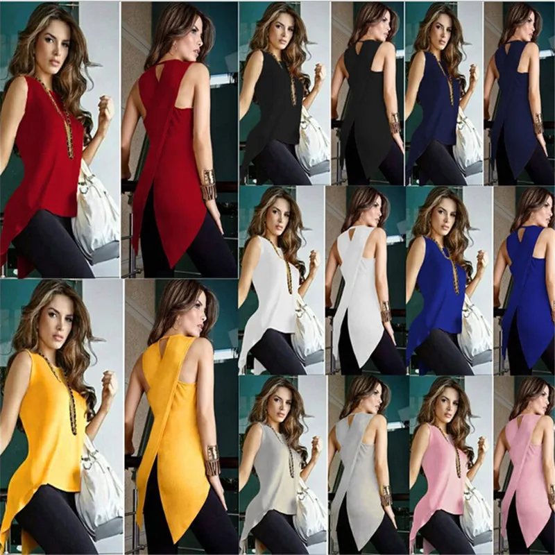 Summer Women Tank Tops Black o-Neck Sleeveless Women Top Modis Irregular Crossover Back Sexy Party TopCasual Solid Long Top
Summer Women Tank Tops Black o-Neck Sleeveless Women Top Modis Irregular Crossover Back Sexy Party TopCasual Solid Long Top
