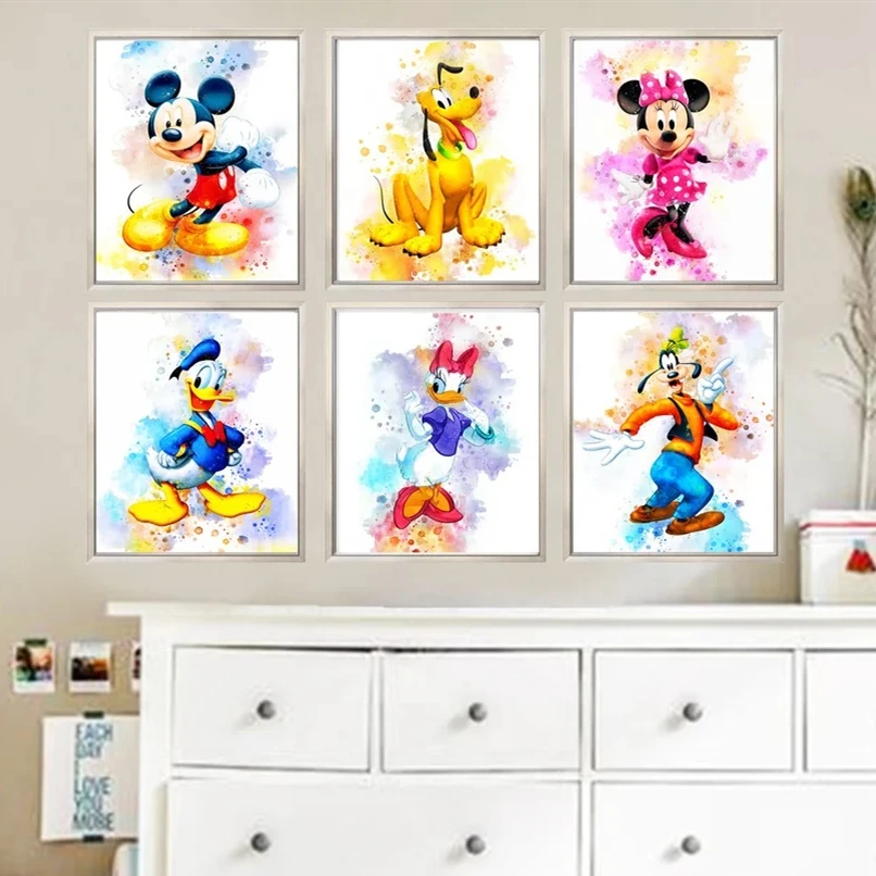 Disney Watercolor Mickey Minnie Canvas Painting Cartoon Figure Posters Prints Wall Art Picture For Living kids Room Home Decor
Disney Watercolor Mickey Minnie Canvas Painting Cartoon Figure Posters Prints Wall Art Picture For Living kids Room Home Decor