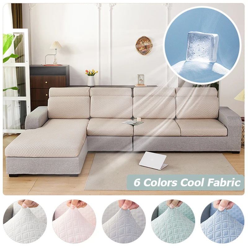 

Jacquard Sofa Cushion Cover for Living Room Pets Kids Furniture Protector Polar Fleece Stretch Washable Removable Couch Covers