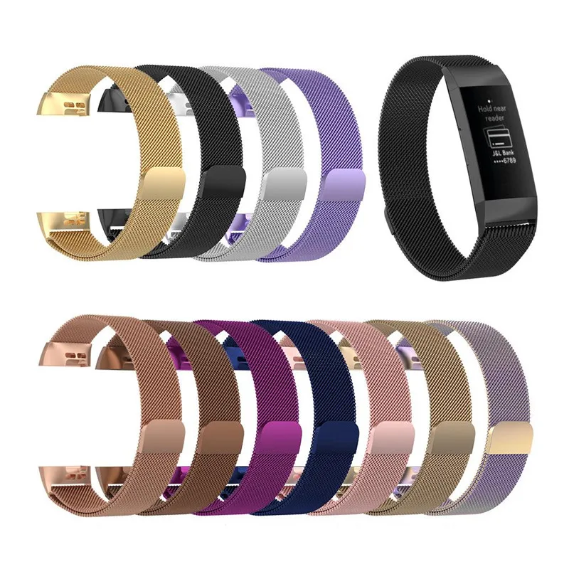 

Milan Stainless Steel Bracelet for Fitbit Charge 3 4 SE Band For Fitbit Charge 2 Smart Wrist Metal Loop Strap Wacthband