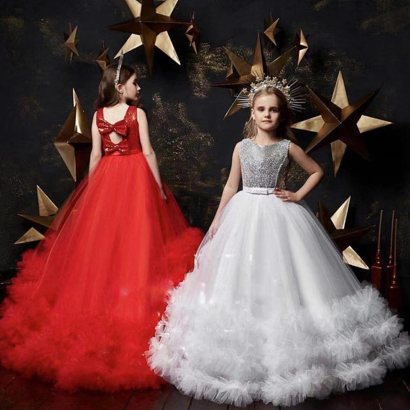 Newest Girls Dress Wedding Sequins Ball Gown Party Princess Dress Hollow Back Bowknot Long Dress Children Pageant Long Robe
Newest Girls Dress Wedding Sequins Ball Gown Party Princess Dress Hollow Back Bowknot Long Dress Children Pageant Long Robe