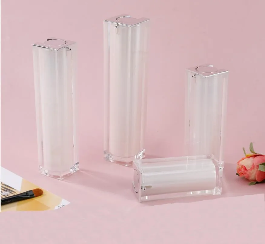 50ML pearl white square shape acrylic airless pump bottle for lotion/emulsion/serum/liquid foundation/whitening essence packing
50ML pearl white square shape acrylic airless pump bottle for lotion/emulsion/serum/liquid foundation/whitening essence packing