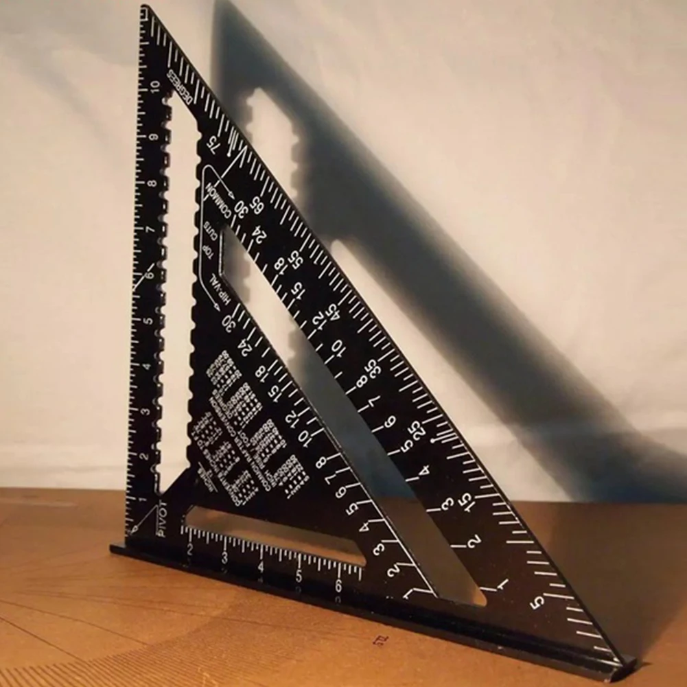 12 inch Metric Aluminum Alloy Triangular Ruler Protractor Double Scale Miter Framing Measurement Ruler
12 inch Metric Aluminum Alloy Triangular Ruler Protractor Double Scale Miter Framing Measurement Ruler