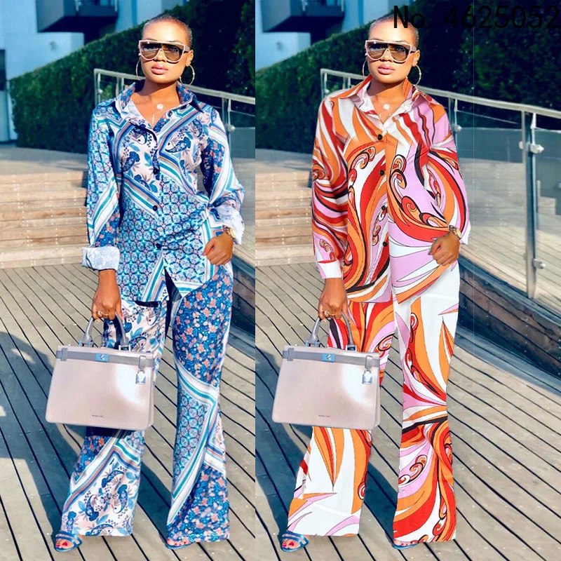 New Autumn Winter Women Turn-Down Collar Full Sleeve Top &Loose Pants Suit Print Two Piece Sets Fashion Outfit BT19040
New Autumn Winter Women Turn-Down Collar Full Sleeve Top &Loose Pants Suit Print Two Piece Sets Fashion Outfit BT19040