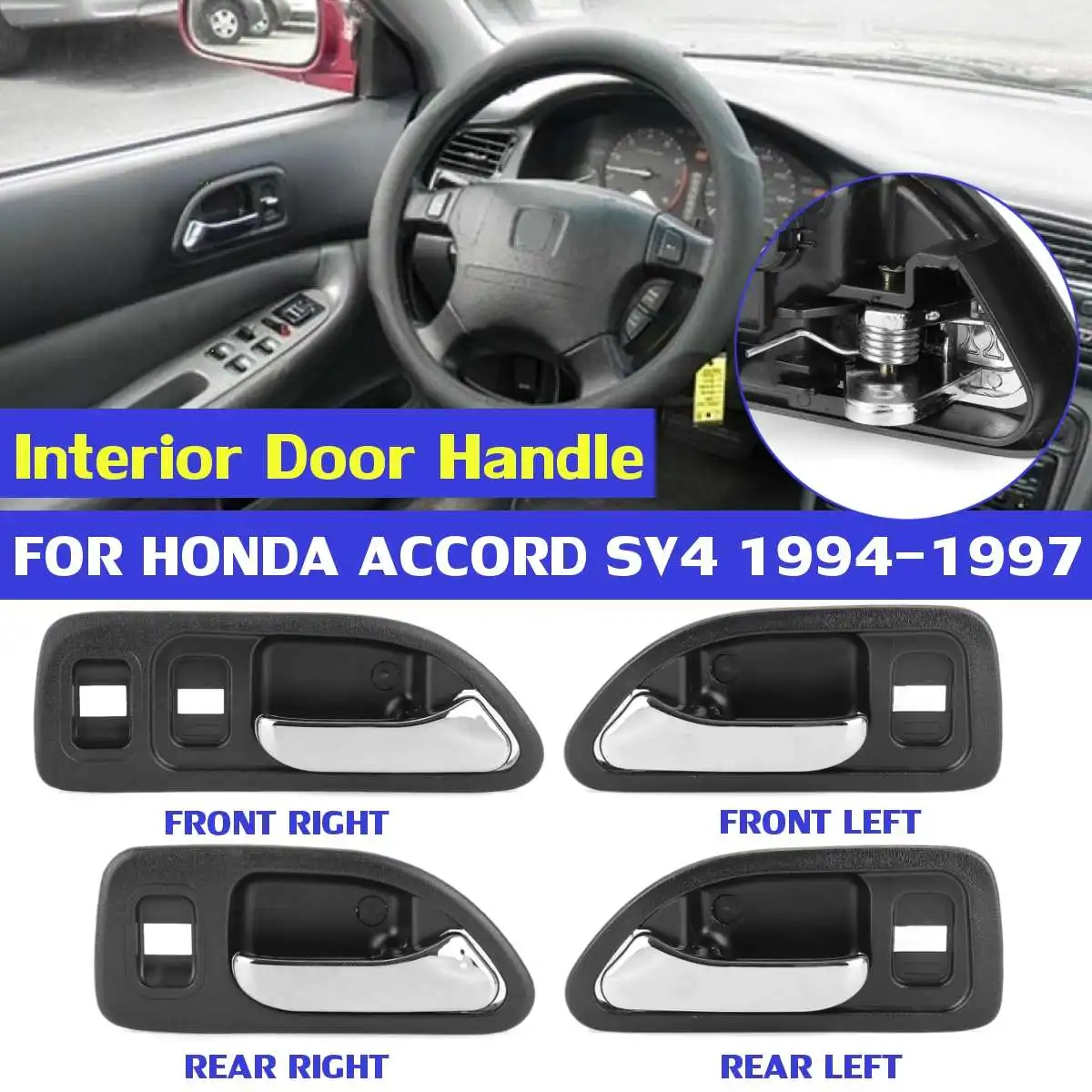 Внутренняя дверная ручка автомобиля, передняя и задняя для Honda Accord 1994 1995 1996 1997 SV4, внутренняя дверная ручка, хромированная, Черная
Внутренняя дверная ручка автомобиля, передняя и задняя для Honda Accord 1994 1995 1996 1997 SV4, внутренняя дверная ручка, хромированная, Черная
