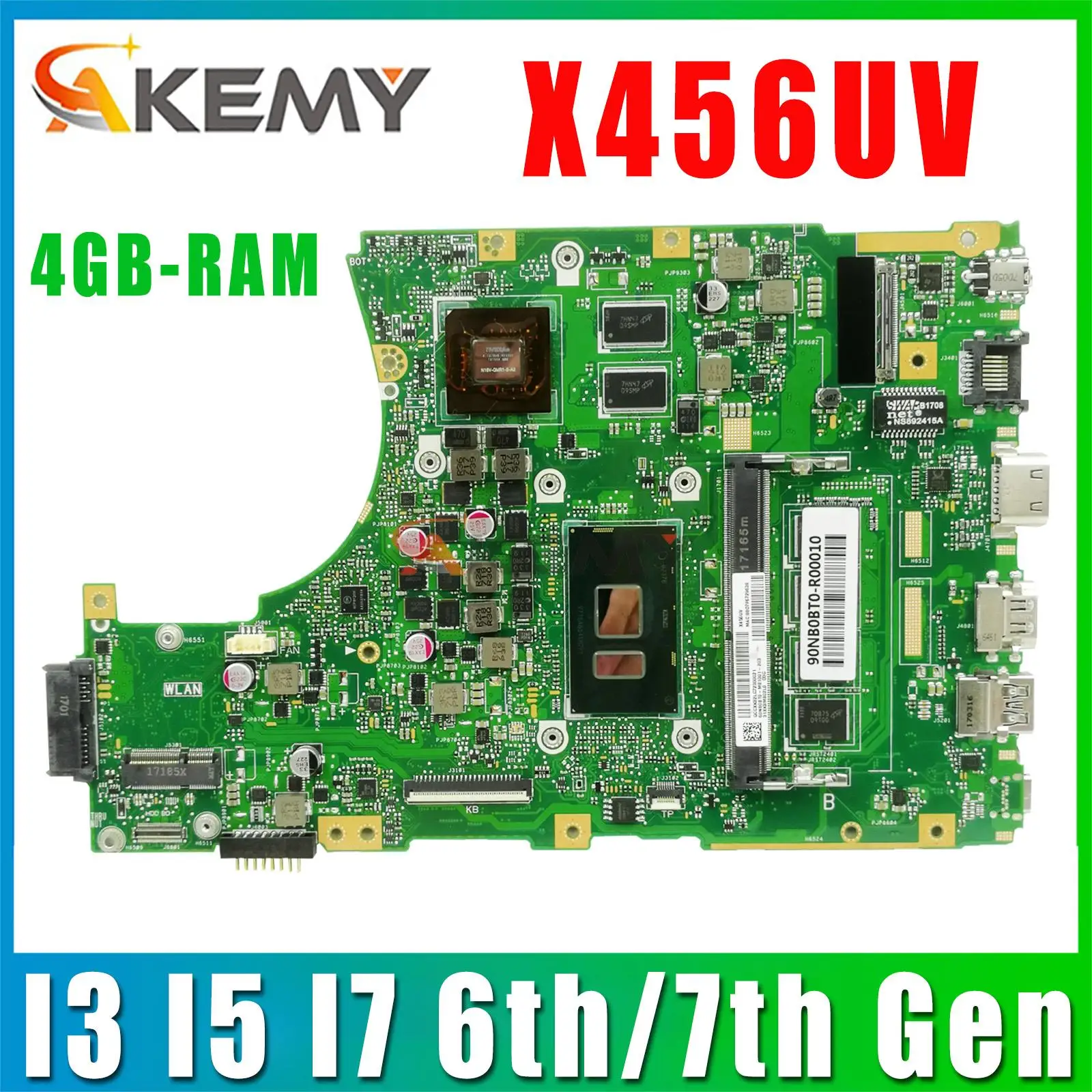 

X456UVK X456UQ X456UJ A456U X456UB F456U X456UV X456 X456UA Laptop Motherboard X456UQK Mainboard I3 I5 I7 DDR3/DDR4 UMA/PM