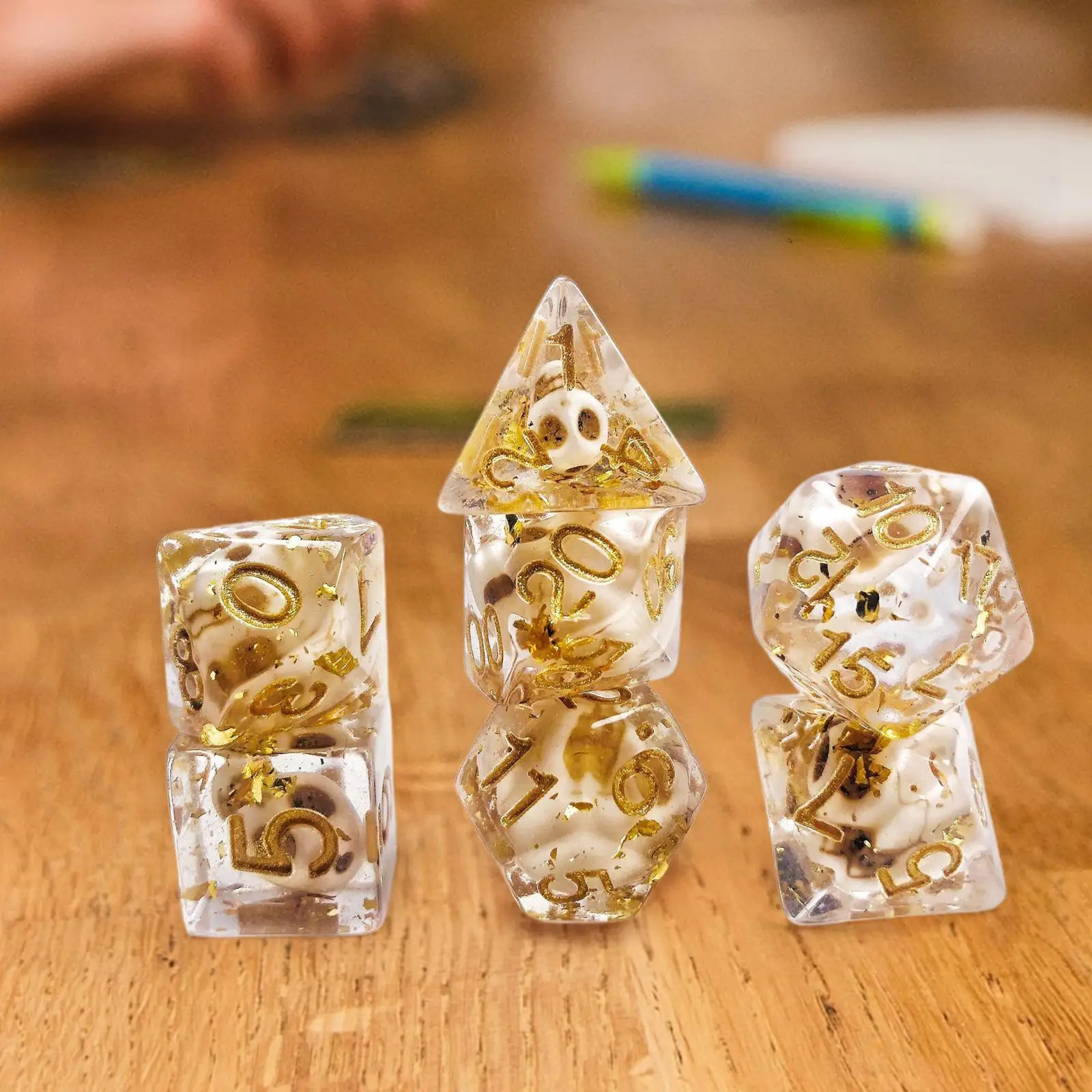 7Pcs Acrylic Polyhedral Dices Built in Skull Multi Sided RPG Dices for Tabletop Games Party Supplies Kids Toys Role Playing
7Pcs Acrylic Polyhedral Dices Built in Skull Multi Sided RPG Dices for Tabletop Games Party Supplies Kids Toys Role Playing