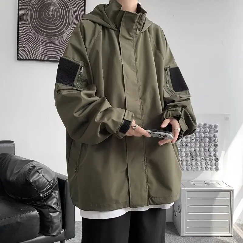 Velcro Punching Jacket Men's Fall Tide Outdoor Sports Hooded Jacket Trend Loose Casual Jacket
Velcro Punching Jacket Men's Fall Tide Outdoor Sports Hooded Jacket Trend Loose Casual Jacket