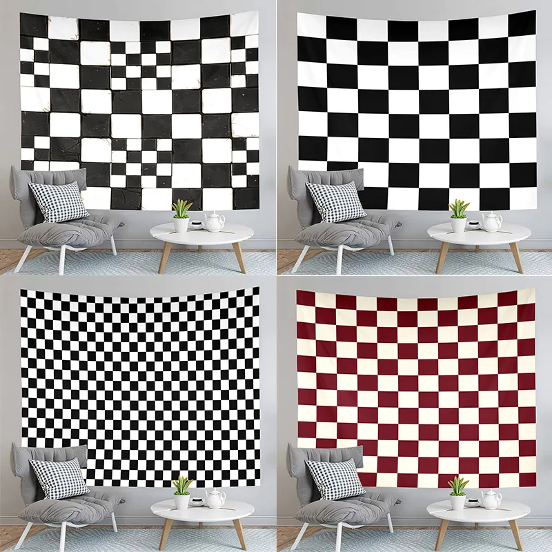 Checkerboard Tapestry Black and White Pattern Tapestry Wall Hanging Tapestry Living Room Bedroom Dormitory Can Be Customized 
Checkerboard Tapestry Black and White Pattern Tapestry Wall Hanging Tapestry Living Room Bedroom Dormitory Can Be Customized