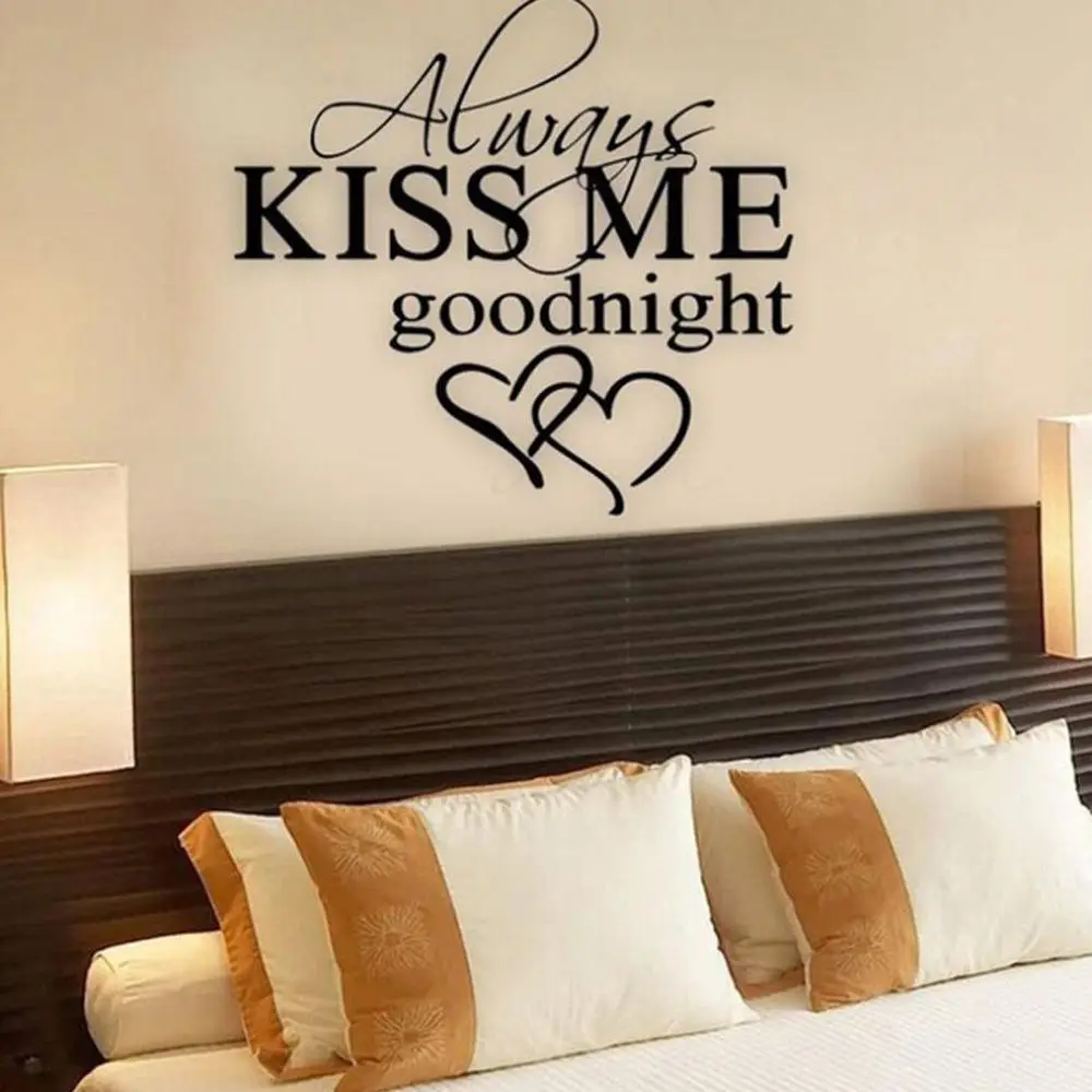 Modern Wall Sticker Always Kiss Me Goodnight Art Decor Wall Stickers Bedroom Removable Decals DIY Bedroom Quotes Decals
Modern Wall Sticker Always Kiss Me Goodnight Art Decor Wall Stickers Bedroom Removable Decals DIY Bedroom Quotes Decals