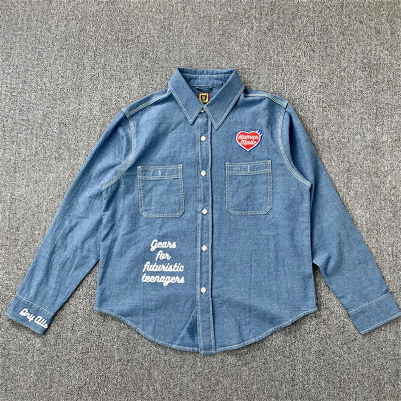 HUMAN MADE 23SS Japanese Style Fallow Men And Women Heart Character Printing Retro Dog Head Embroidery Loose Shirt
HUMAN MADE 23SS Japanese Style Fallow Men And Women Heart Character Printing Retro Dog Head Embroidery Loose Shirt