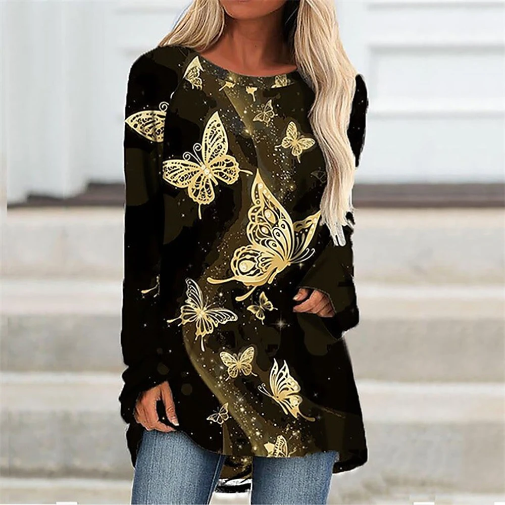 New Butterfly Print Long Sleeve T-Shirt 2023 Fashion T-Shirt High Quality Casual Clothing Women'S Loose Version Of Crewneck Top
New Butterfly Print Long Sleeve T-Shirt 2023 Fashion T-Shirt High Quality Casual Clothing Women'S Loose Version Of Crewneck Top