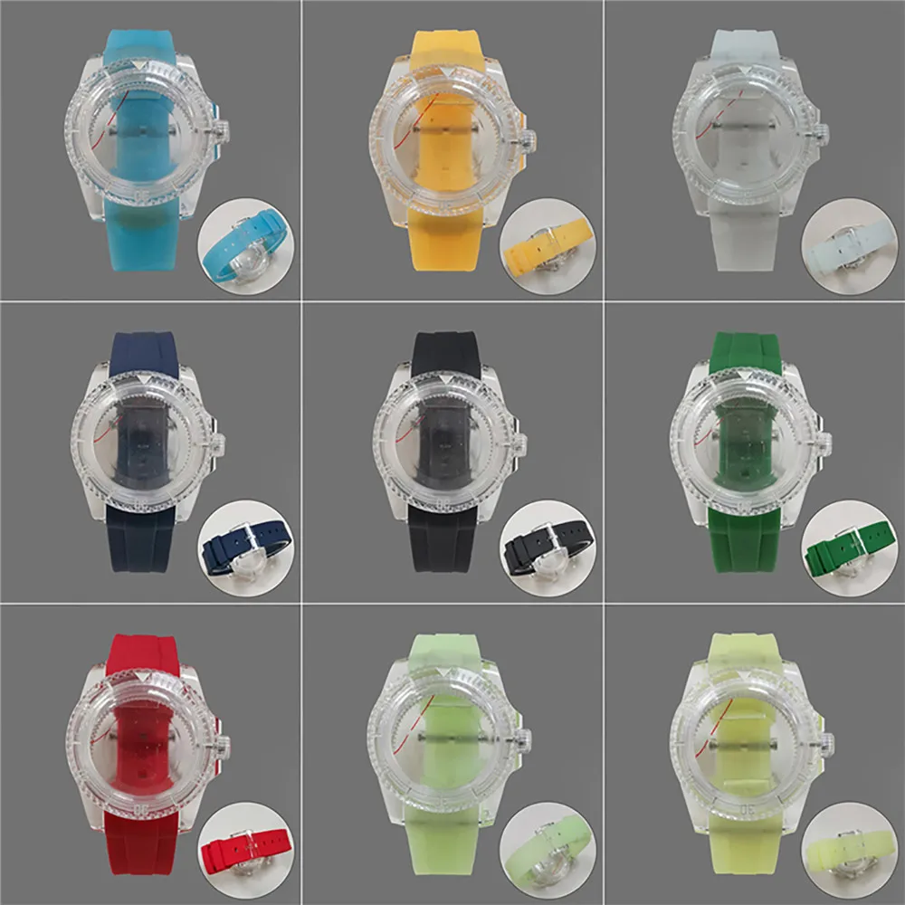 Watch Case Strap Kit 40MM Plastic Transparent Watch Case Rubber Strap Acrylic Watch Cover for NH35/36/4R Movement
Watch Case Strap Kit 40MM Plastic Transparent Watch Case Rubber Strap Acrylic Watch Cover for NH35/36/4R Movement