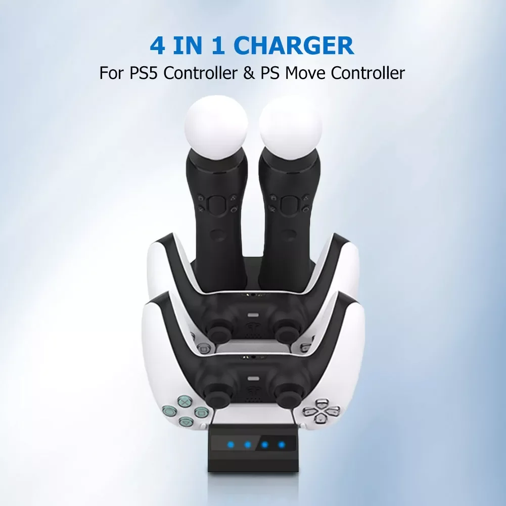 NEW2023 4 in 1 Controller Charging Dock Station Stand for playstation PS5 PSVR VR Move Quad Charger for playstation 5 Controller
NEW2023 4 in 1 Controller Charging Dock Station Stand for playstation PS5 PSVR VR Move Quad Charger for playstation 5 Controller