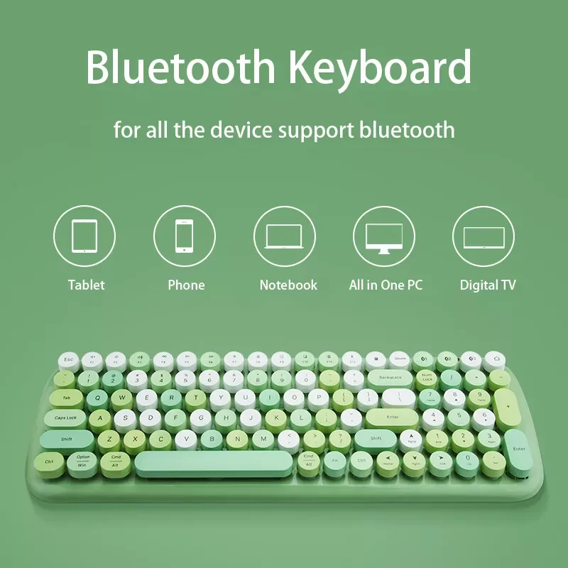 Jelly Comb Wireless Keyboard Mouse Comb Bluetooth /2.4G USB Keyboard for Laptop Notebook Round Punk Key Candy Green Keyboard
Jelly Comb Wireless Keyboard Mouse Comb Bluetooth /2.4G USB Keyboard for Laptop Notebook Round Punk Key Candy Green Keyboard