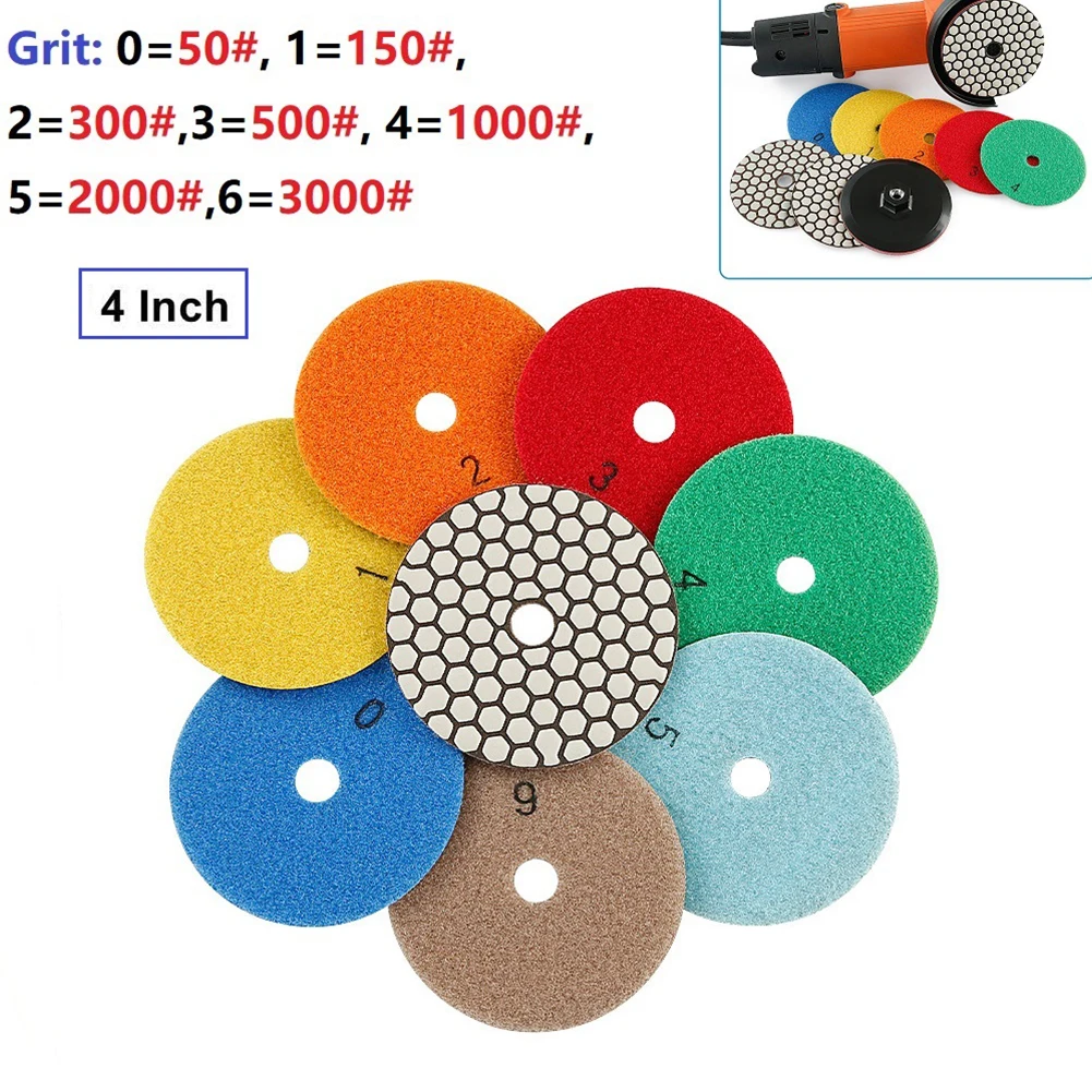 4 Inch 100mm Diamond Dry Polishing Pads Marble Granite Quartzite Glass Stone Concrete Polishing Use Grinding Discs
4 Inch 100mm Diamond Dry Polishing Pads Marble Granite Quartzite Glass Stone Concrete Polishing Use Grinding Discs