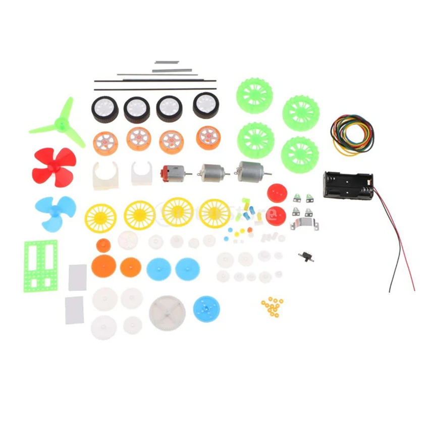 112PCS/Set Toy Motor Gear Package Plastic Gear Kit Axle Motor Wheels Battery Holder Shaft Propeller Switch Combination Parts 
112PCS/Set Toy Motor Gear Package Plastic Gear Kit Axle Motor Wheels Battery Holder Shaft Propeller Switch Combination Parts