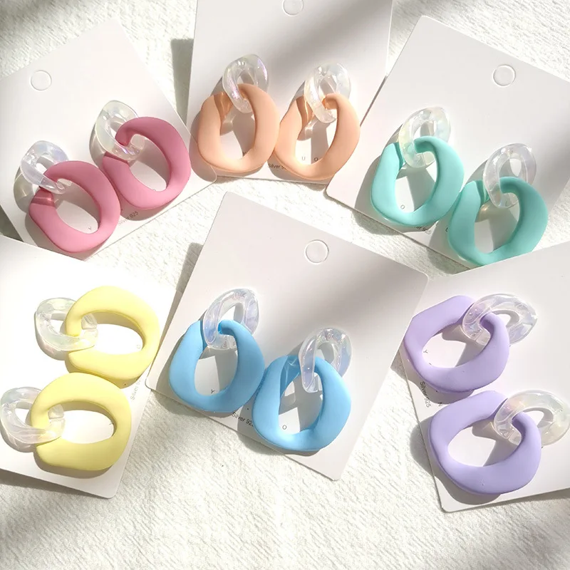 Stainless Steel Earrings Fashion Jewelry 2021 Chain Earrings New Macarons Hit The Color Cute Temperament Korean Wild Earrings
Stainless Steel Earrings Fashion Jewelry 2021 Chain Earrings New Macarons Hit The Color Cute Temperament Korean Wild Earrings