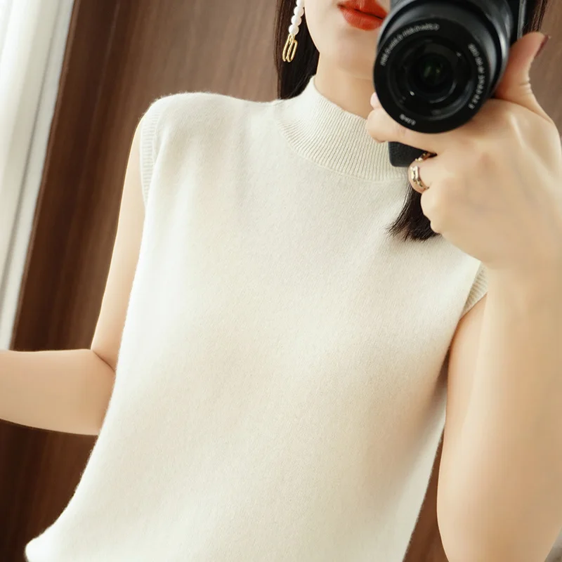 Half high collar sleeveless bottoming shirt female slim fit fit fit Pullover Sweater spring and autumn thin vest bottoming shirt
Half high collar sleeveless bottoming shirt female slim fit fit fit Pullover Sweater spring and autumn thin vest bottoming shirt