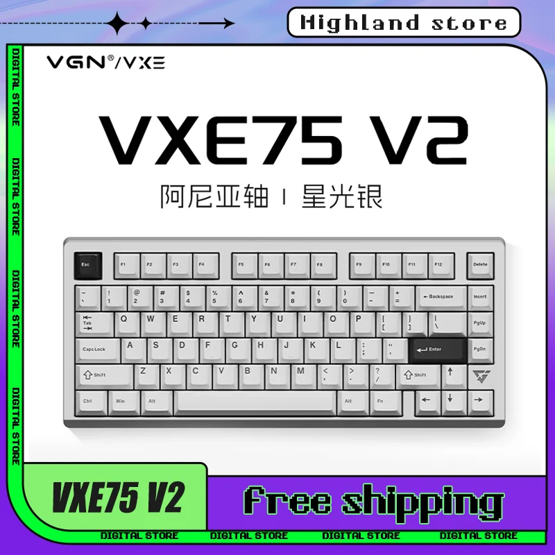 Беспроводная механическая клавиатура VGN VXE75 V2 3 режима 2 4 ГГц Bluetooth с прокладкой