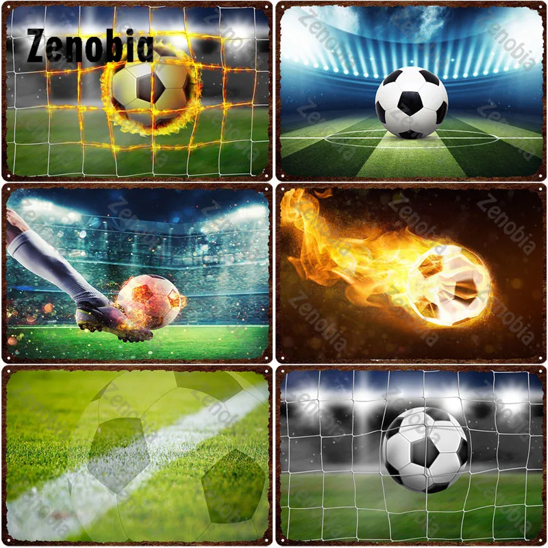 Burning Soccer Metal Poster On Green Grass Football Into The Net Metal Sign Tin Sign Vintage Plaque Wall Art Stickers Home Decor
Burning Soccer Metal Poster On Green Grass Football Into The Net Metal Sign Tin Sign Vintage Plaque Wall Art Stickers Home Decor